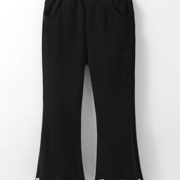 Kookie Kids Full Length Pants with Heart Embroidery - Black-image-48