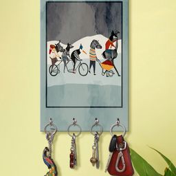 999Store Stylish Wood Wall Mount Decorative Key Holder - Cycling Animals-picture-21