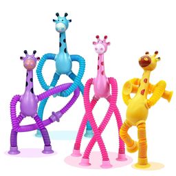 YAMAMA LED Telescopic Suction Cup Giraffe Toy For Kids Shape Changing Telescopic Tube Fidget Toys Pop Tubes Fidget Tubes Sensory Toys For Girls Boys  (Pack of 4 Pieces - Color May Vary)-27
