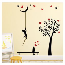 Wallstick Black Tree Love wallsticker-13