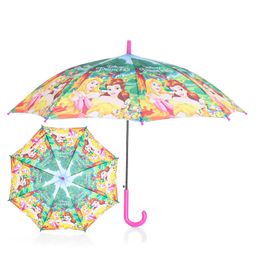 John's Umbrella  Disney Princess  Print 2 Fold Straight Umbrella with Whistle - Multicolor-21