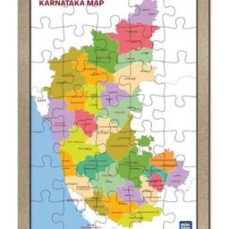 Mini Leaves Karnataka Map Wooden Jigsaw Puzzle with 40Pcs Kids-picture-12