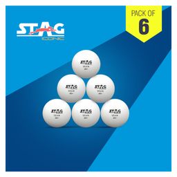 STAG ICONIC High Performance Seam Table Tennis (T.T) Balls| Advanced 40+mm Ping Pong Balls for Training, Tournaments and Recreational Play| Durable for Indoor/Outdoor Game - Pack of 6 (White)-44