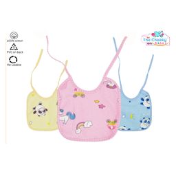 The Cheeky Kidzz Baby Pack Of 3 Premium Feeding Aprons Bibs Cute Attractive Designs Knot Set (MIXED COLORS; 0-6 MONTHS)-24