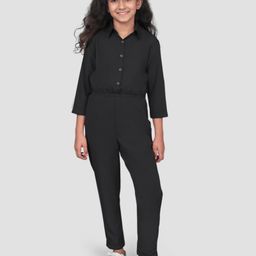 Uptownie Three Fourth Sleeves Solid Jumpsuit - Black-image-69