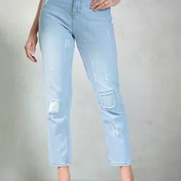 Virgio Women Slim Fit High-Rise Low Distress Light Fade Jeans-picture-22