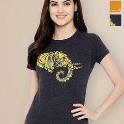 Metronaut Women Typography 3 Printed Applique T-shirt-image-58