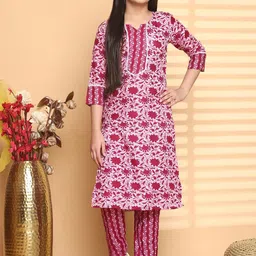 JULEE Girls Printed Kurti with Pyjamas-image-20