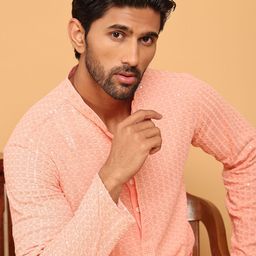 Jompers Men Embroidered Regular Sequinned Kurta with Pyjamas-picture-12