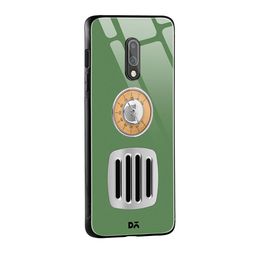 DailyObjects Green & Beige Radio OnePlus 7 Glass Case image 2