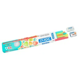 Doms Y1+ Super Dark HB/2 Point Graphite Triangular Black Pencil 10 Pcs with Free Eraser & Sharpener, 7046 (Pack of 10 Box) image 3