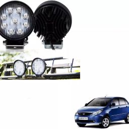 Cartronics Waterproof 9 LED Round Fog Light with Mounting Brackets for Tata Indica Vista-69
