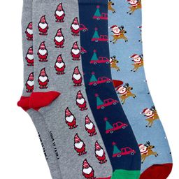 Mint & Oak Men Pack Of 3 Patterned Calf-Length Socks-13