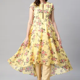 MBE Women Floral Printed Georgette Anarkali Kurta-24