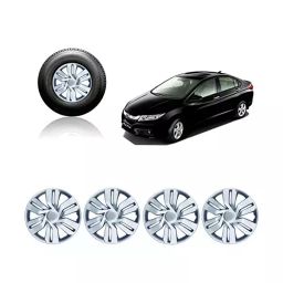 Auto PearlCar Full Caps Silver 381 mm(15 Inch) Wheel Cover Compatible with City Idtec-image-20