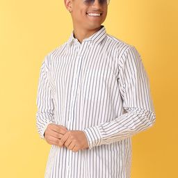 Allen Solly Men Spread Collar Pinstripes Striped Cotton Slim Fit Casual Shirt-image-50