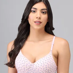 Imsa Moda Geometric Printed Seamless Lightly Padded Non-Wired Medium-Support Cotton Bra-22