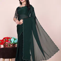 K 5 Fashion Embroidered Pure Chiffon Maheshwari Saree-picture-19