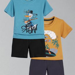 HELLCAT Boys Pack Of 2 Printed Round Neck T-Shirts With Shorts-image-68