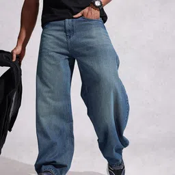WROGN Men Pure Cotton Balloon Fit Light Fade Jeans-picture-42
