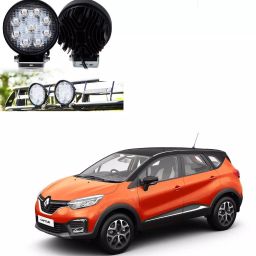 Cartronics Waterproof 9 LED Round Fog Light with Mounting Brackets for Renault Captur-36