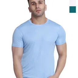 TQH Men Pack of 3 Dry Fit Solid Round Neck Slim Fit T-shirts-picture-32