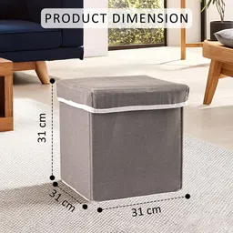 Kuber Industries Grey & White 22L Folding Seating Stool image 5