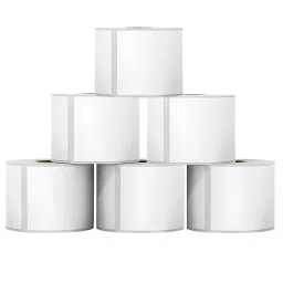 EDUWAY 75x125 mm High Gumming Sheet Direct Thermal Label Roll Sticker 2400 Labels White (Pack of 6)-image-20