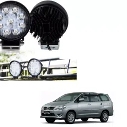 Cartronics Waterproof 9 LED Round Fog Light with Mounting Brackets for Toyota Innova-33