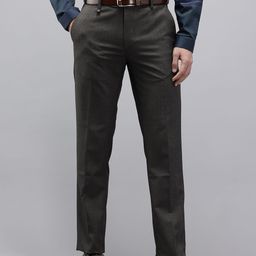 Van Heusen Men Checked Slim Fit Formal Trousers-picture-1