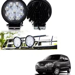 Cartronics Waterproof 9 LED Round Fog Light with Mounting Brackets for Santro-48