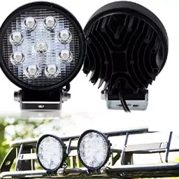 Cartronics Waterproof 9 LED Round Fog Light with Mounting Brackets for i20 image 2