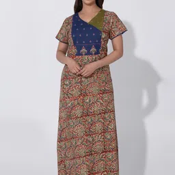 Maybell Ethnic Motifs Printed Maxi Nightdress-picture-16