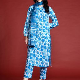 Anouk Printed Straight Kurta with Trousers & Dupatta-picture-12