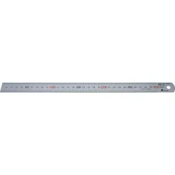 Shinwa Rules Top and Bottom 1 mm Pitch Type Straight Scale Silver, 36939637-78
