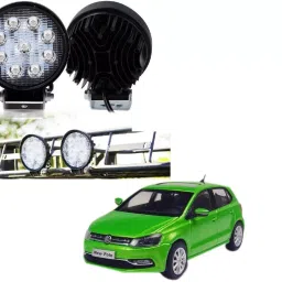 Cartronics Waterproof 9 LED Round Fog Light with Mounting Brackets for Volkswagen Polo Exquisite-53