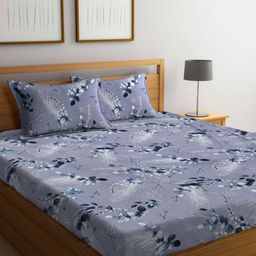 Myntra Elegant Homes Grey & White Printed 300 TC King Bedsheet Set 2.50 m x 2.20 m-image-68