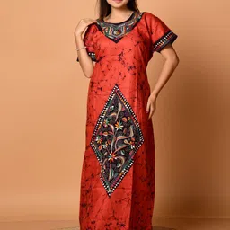 Laa Calcutta Embroidered Maxi Nightdress-image-17