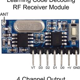 ROBOWAY 433MHz Wireless Remote Control Switch Mini Receiver Built-in Learning Code 1527 Decoding 4 Channel Output with 656 FT Long-Distance Remote Control 4-Button Transmitter White image 5