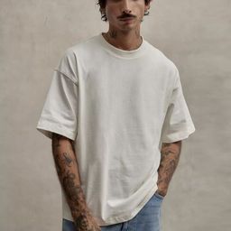 SMAN Men Solid Round Neck Cotton Oversized T-shirt-image-44