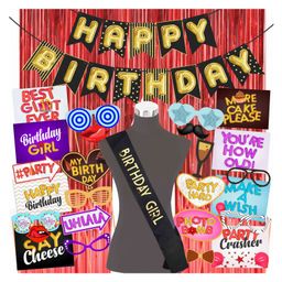 Wobbox Happy Birthday Props Birthday Banner & Sash Happy Birthday Decoration Items Multicolor -Pack Of 29-image-93