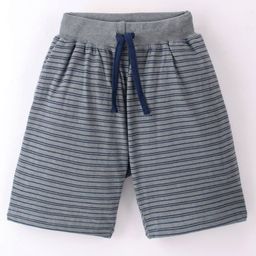 Fido Single Jersey Knit Above Knee Length Striped Shorts - Deep Grey-image-42