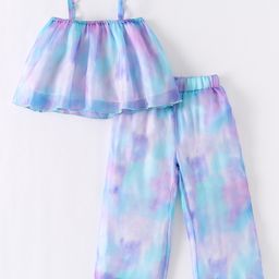 Kookie Kids  Sleeveless Tie & Dye   Top & Pant Set - Blue-picture-28