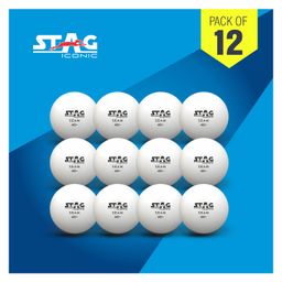 STAG ICONIC High Performance Seam Table Tennis (T.T) Balls| Advanced 40+mm Ping Pong Balls for Training, Tournaments and Recreational Play| Durable for Indoor/Outdoor Game - Pack of 12 (White)-43