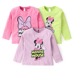 Babyhug Disney Single Jersey Knit Full Sleeves Top with Mickey Mouse Print Pack of 3 - Multicolor-image-65