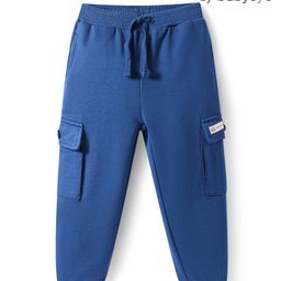 Babyoye Terry Knit Full Length Solid Colour Lounge Pant - Blue-image-96