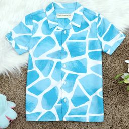 The Lion and the Fish Half Sleeves Zarafa Printed Shirt - Blue-image-43