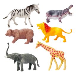 SUPER TOY 6 Pcs Wild Animals Figures Big Size Realistic Jungle Playset Toys Zoo Animals for Toddlers 3+-23
