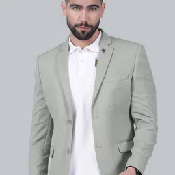 Cantabil Self Design Single Breasted Casual Blazer-picture-34