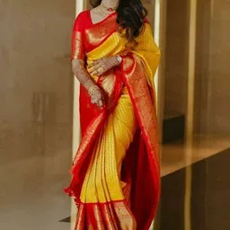 VILLE FASHION Ethnic Motifs Woven Design Kanjeevaram Saree-picture-45